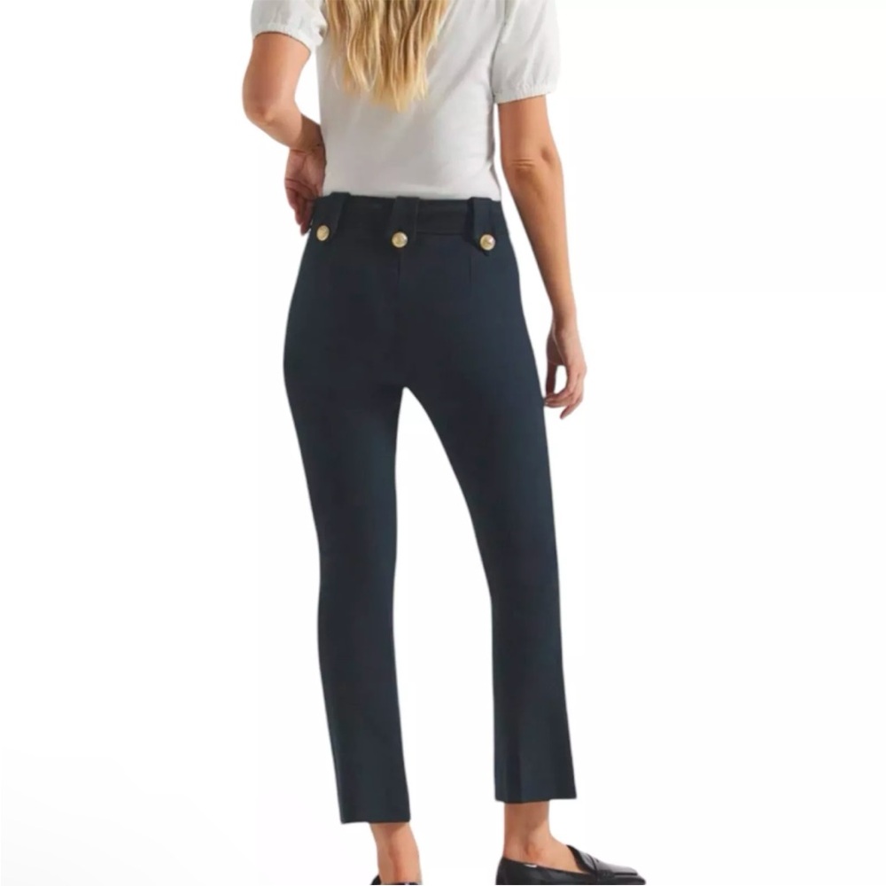 Derek Lam 10 Crosby Robertson Cropped Flare Sailor Trouser Pants Navy Size 16 - Picture 4 of 16